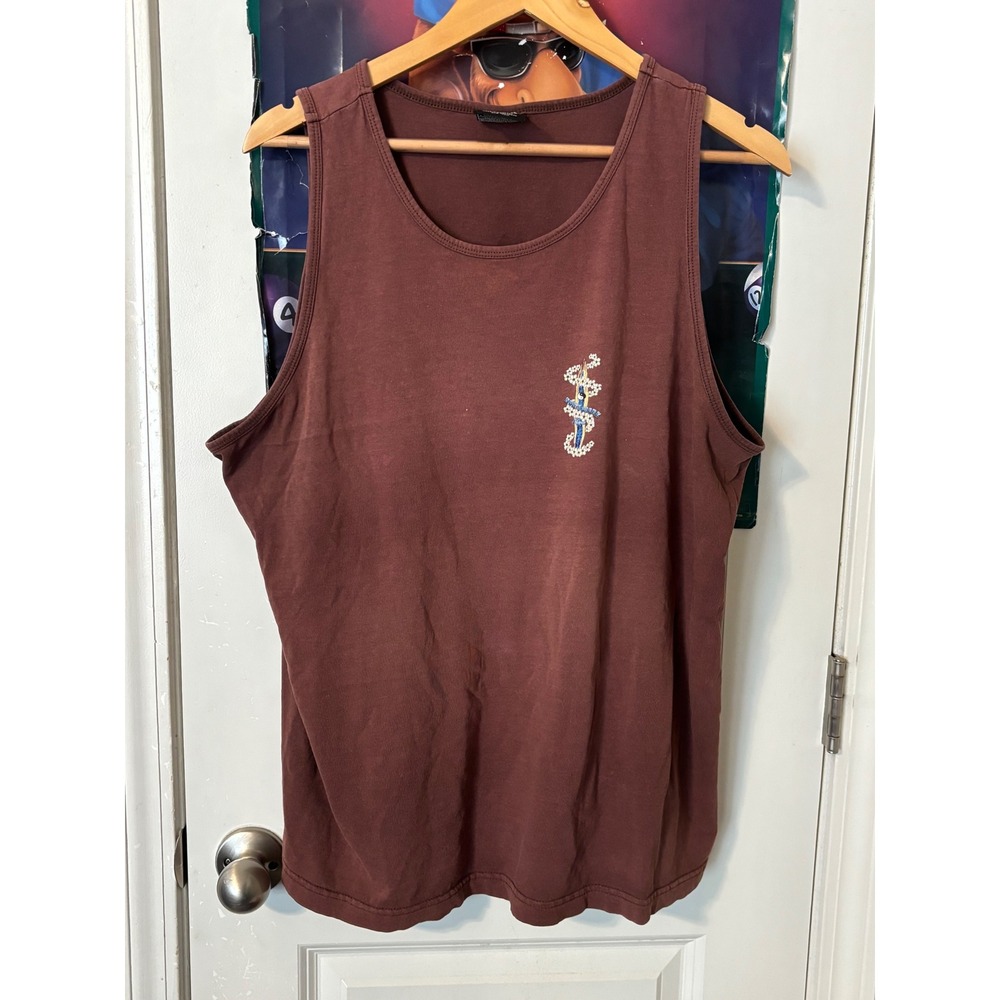 CH Apparel North Shore Hawaii Surfboard Graphic Tank Top Mens XL Brown Cotton